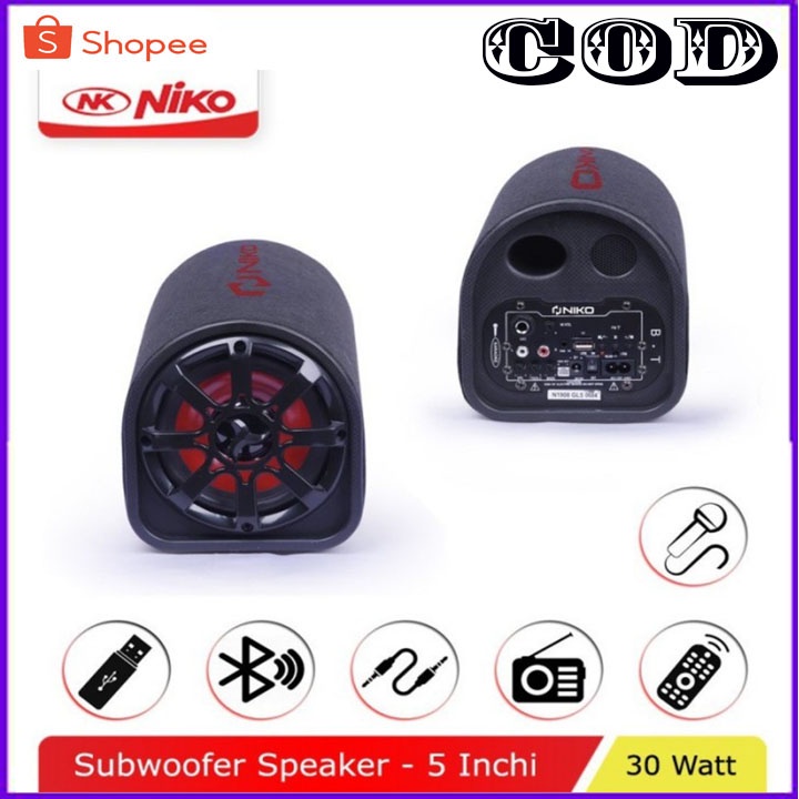 NEW PROMO NIKO GL5 - Speaker Tabung 5 inch Subwoofer Car speaker AC/DC NK-GL 5&quot;