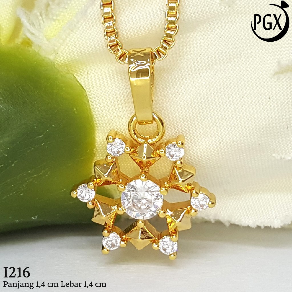 PGX Liontin Kalung Xuping Wanita Perhiasan Lapis Emas Aksesoris Fashion - I216