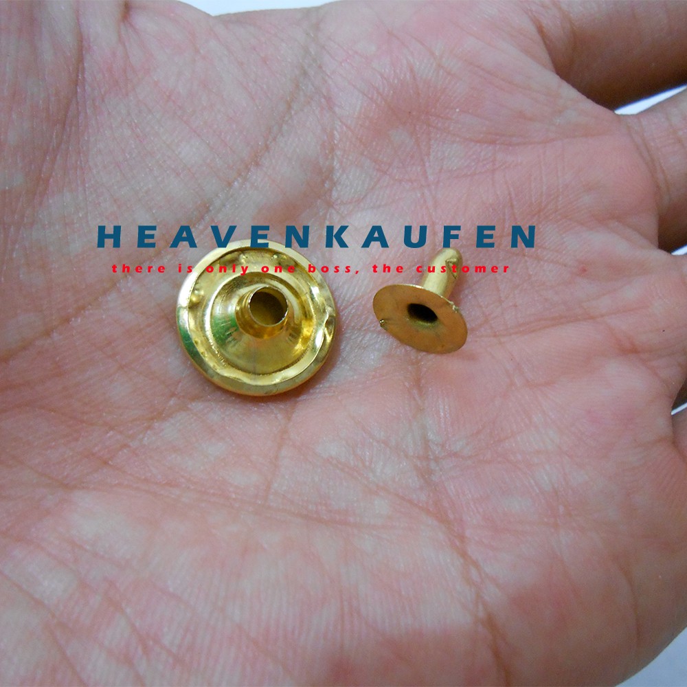 Paku Keling/Rivet Centang 14 mm Gold Harga Per Pack isi 50 pasang