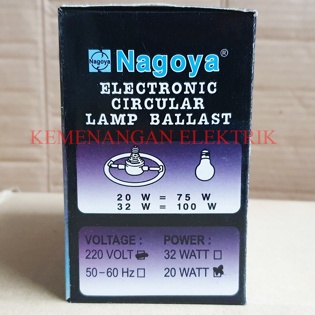 NAGOYA ELECTRONIC BALLAST CIRCULAR LAMP NEON RING 22W 22 WATT 220 VOLT