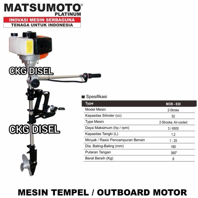 Mesin Tempel Outboard 3 Hp Matsumoto