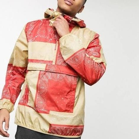 THE NORTH FACE NOVELTY FANORAK WINDBREAKER JACKET SUNBAKED RED BANDANA