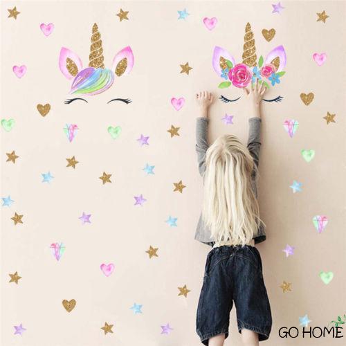 g h kids Stiker  Dinding  Gambar Unicorn untuk Kamar  Anak 