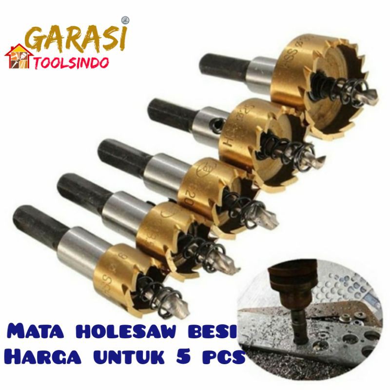 mata bor holesaw besi 5 pcs mata hole saw besi logam mata bor lobang besi
