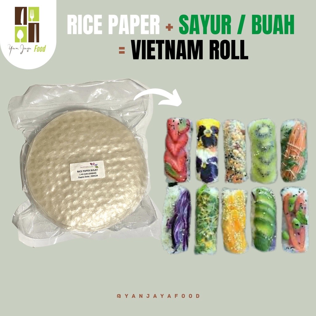 Rice Paper Kulit Transparant Lumpia Vietnam 22cm [isi 10/20/30/40/50/100]