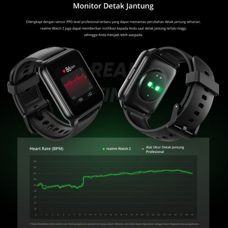 SMARTWATCH REALME WATCH 2 BLACK JAM TANGAN PINTAR COCOK UNTUK PRIA & WANITA ORIGINAL 1 TAHUN GARANSI