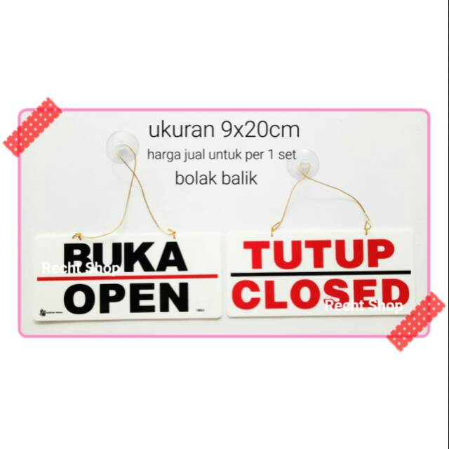 

Sign board sign label acrylic akrilik buka tutup open closed