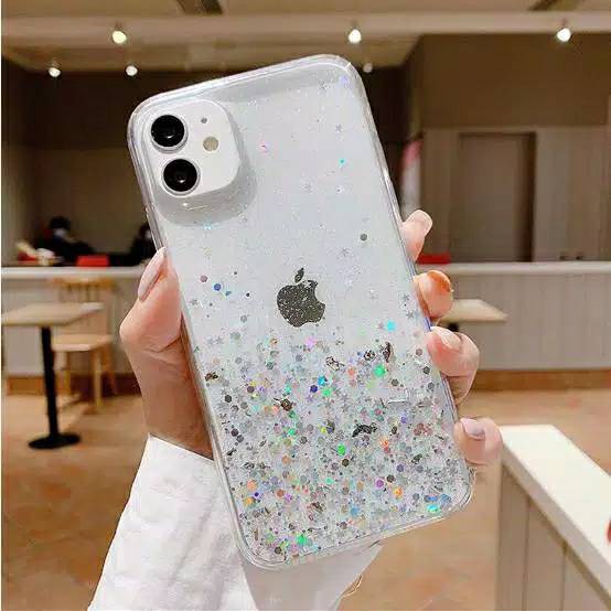 Case Import OPPO A8 A31 A12 A5S A7  A3S A5  6 C12 C15  Sparkly Silver Foil Starry Soft