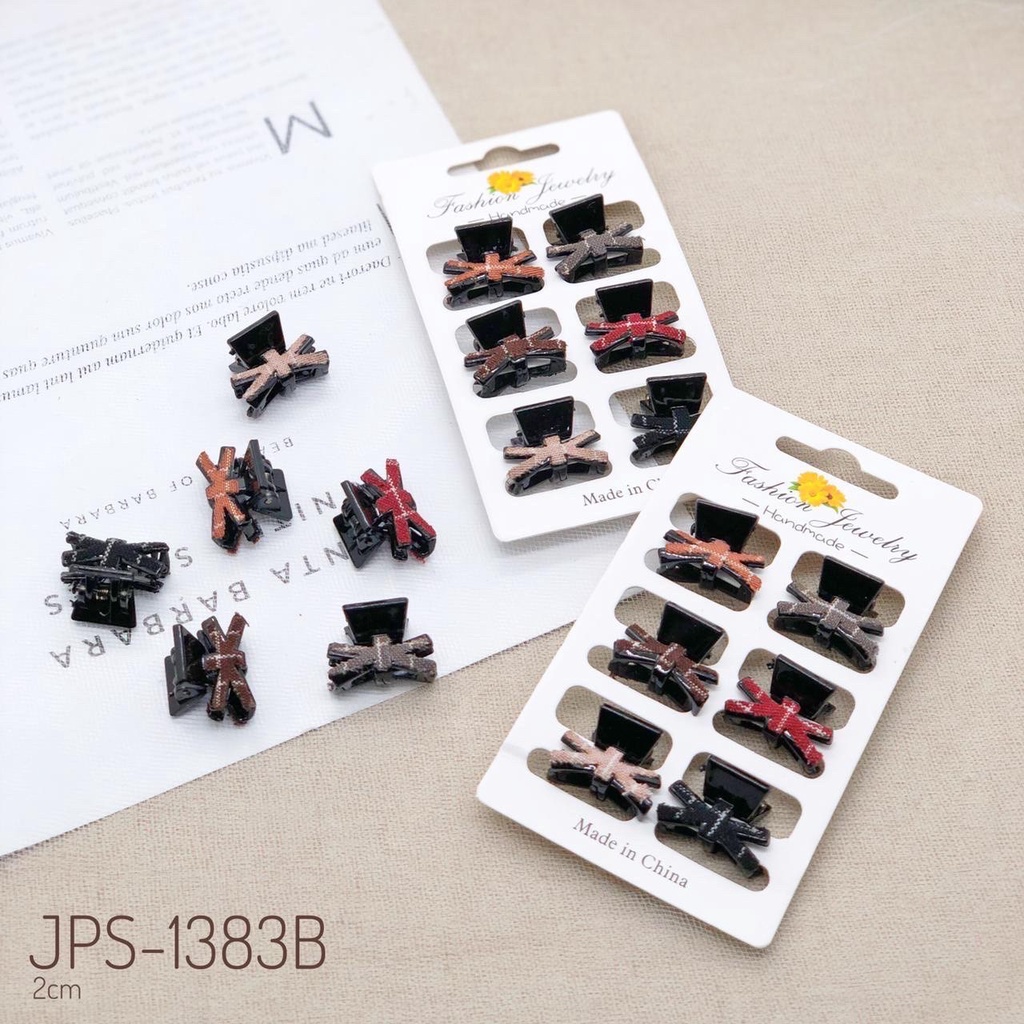 Jepit rambut kecil kutu set isi 6 pattern kain jk6 jepit rambut set mini