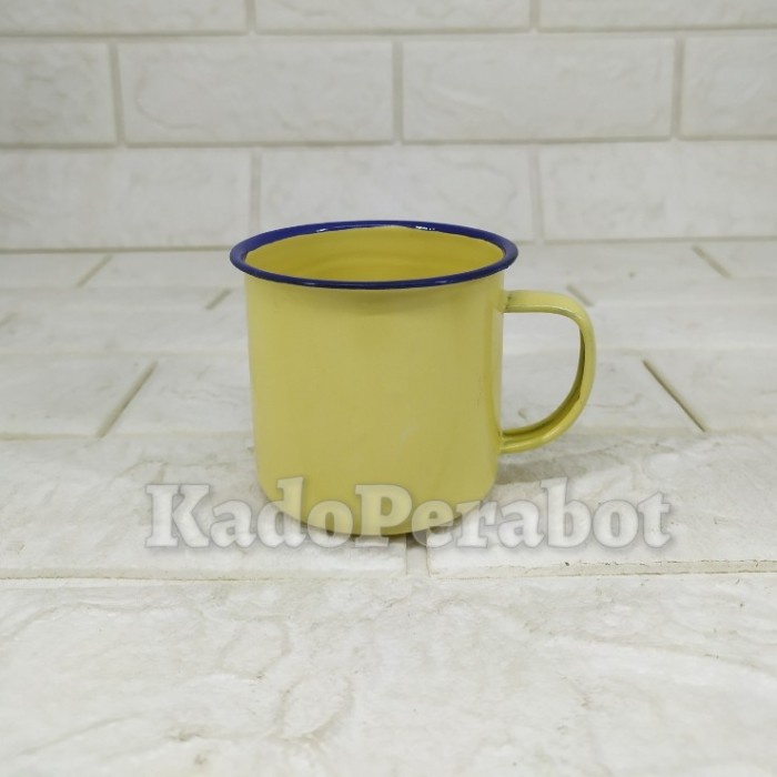 mug enamel warna 7cm - gelas enamel gagang mini - gelas canting