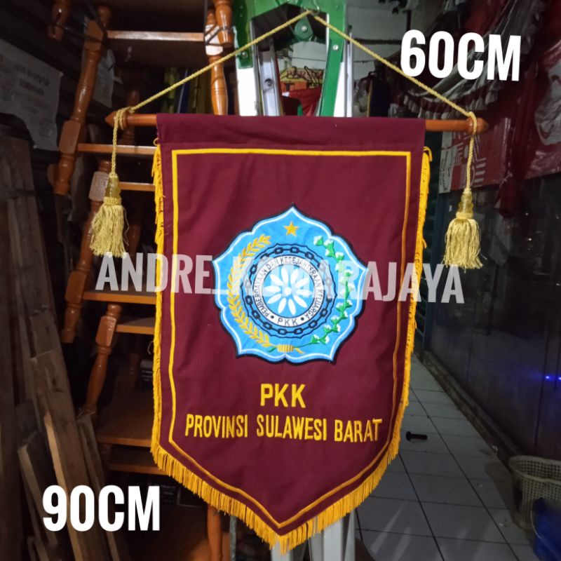 

vandel pkk 60x90 costum nama daerah + palang kayu dan tali gantung