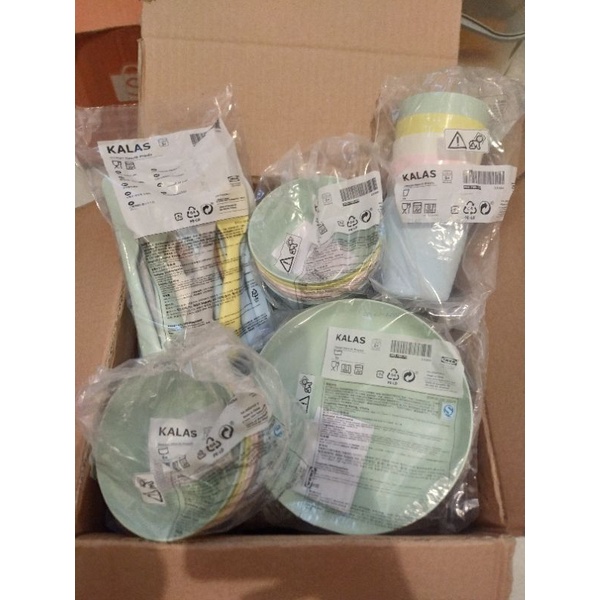KALAS IKEA - 1 set tempat makan anak / bayi (sendok, garpu, pisau, gelas, mangkuk, piring)