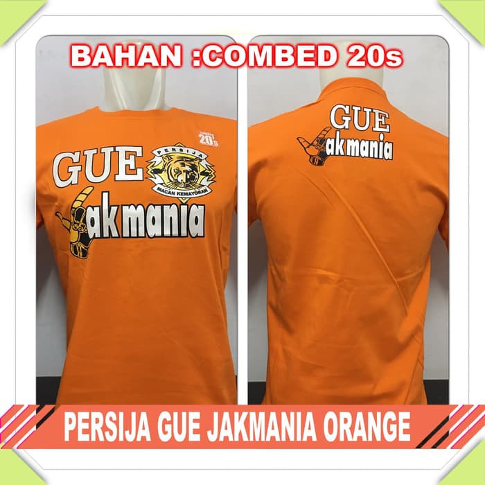 kaos baju bola lokal PERSIJA GUE JAKMANIA ORANGE - Orange, L - kaos bola murah