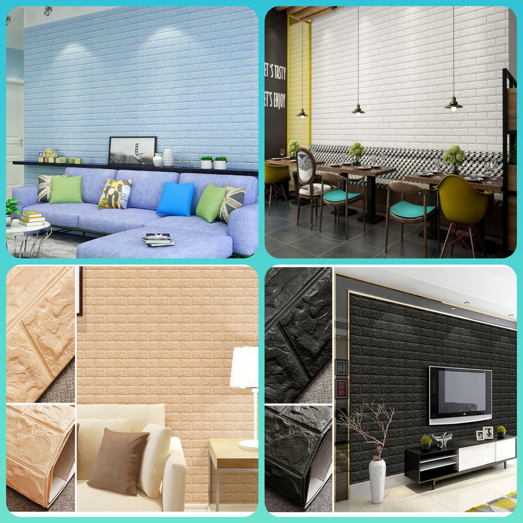 Wallpaper 3D Foam Bata Peredam Suara 70X77Cm Elegant Anti Air Include Lem Wallpaper Ruangan-1