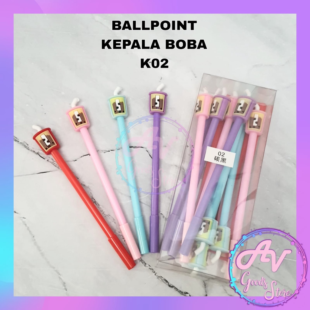 

Ballpoint Gel Kepala Boba K02 (12pcs) / 1Lusin Pulpen Gel Fancy Boba Head