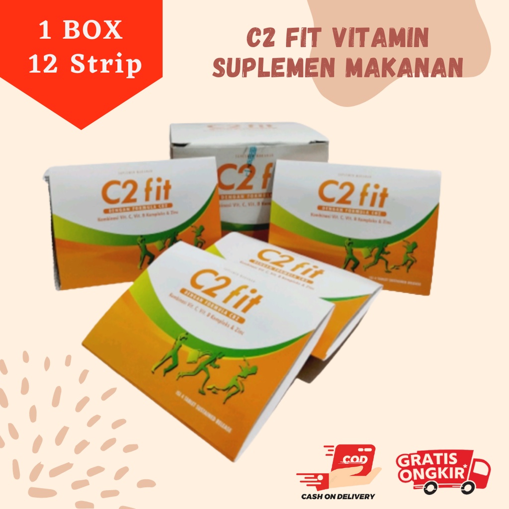 vitamin c2fit satu box C2 Fit 12Strips/box  Vit C Meningkatkan Daya Tahan Tubuh  C2Fit