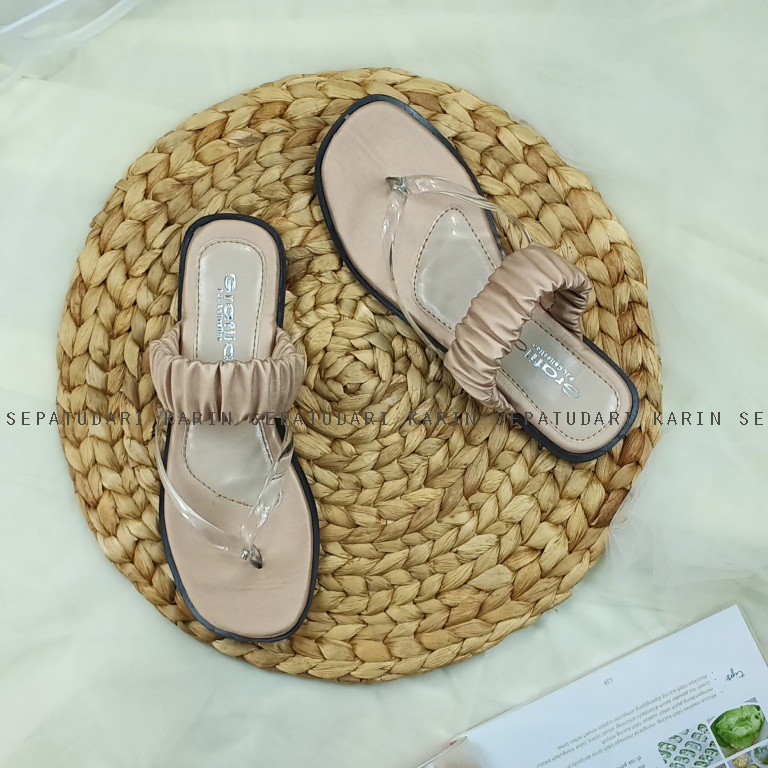 Sepatudari Karin Real PIc Sandal flat wanita Model Jepit Jelly KR SDF0044