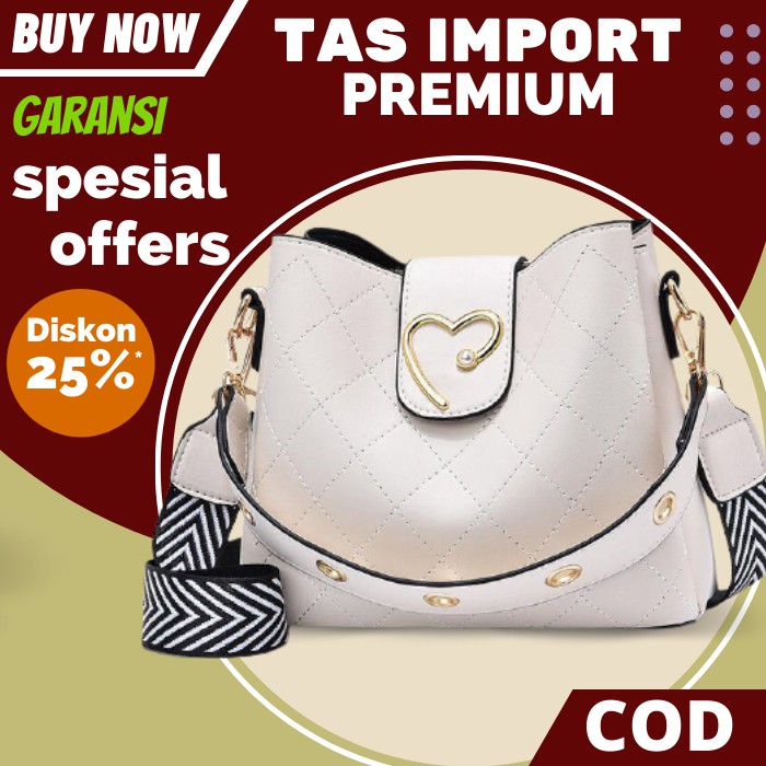 AF102 Tas Pesta Wanita Import Elegan Santai Terbaru Branded  Mewah Selempang Remaja Batam Kekinian