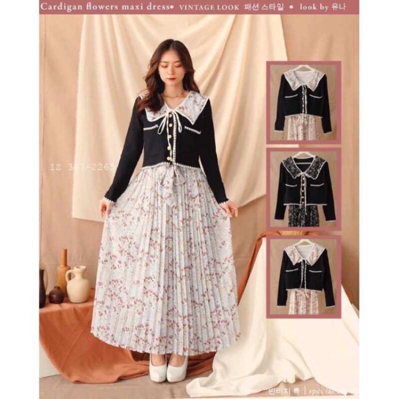 Yuna Gamis Plisket Bunga Wanita Terbaru