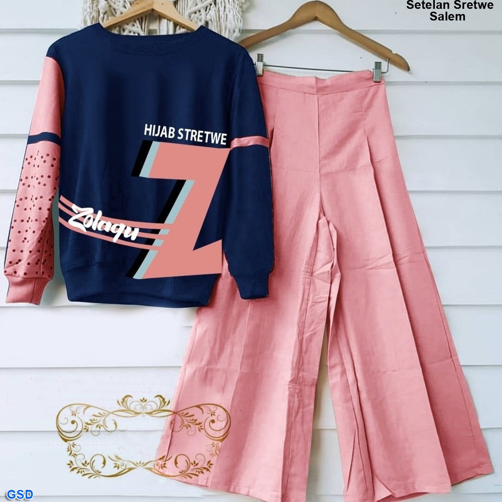 Set Z 2in 1/ Setelan Wanita Muslim/Baju Dan Celana Kulot Wanita Terbaru/ Setelan Murah/Setelan Korea