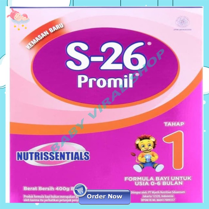 S-26 Promil Tahap 1 400gr S-26 Promil Awal tahap 1 0-6 Bulan 400 Gram Box S26 Promil RegNS 126