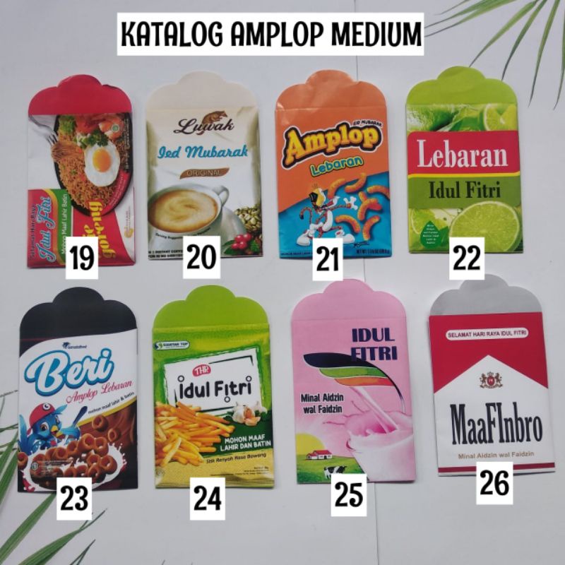 Amplop Lebaran Karakter Snack Kekinian