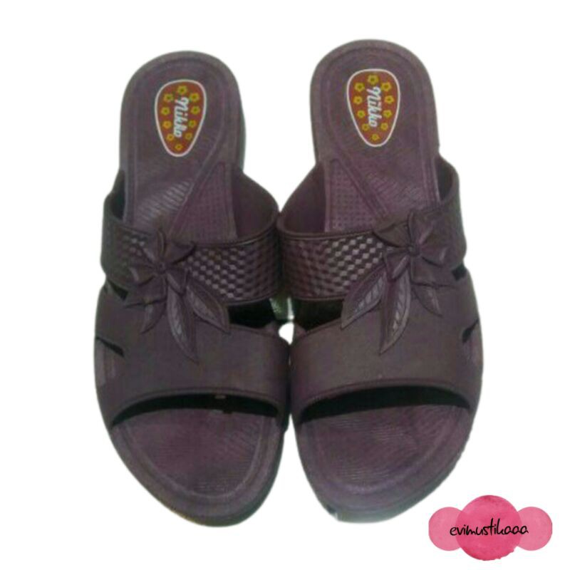 Nikko 9008 - Sendal Kokop Karet Ibu - Ibu Motif Bunga Size 37 - 40