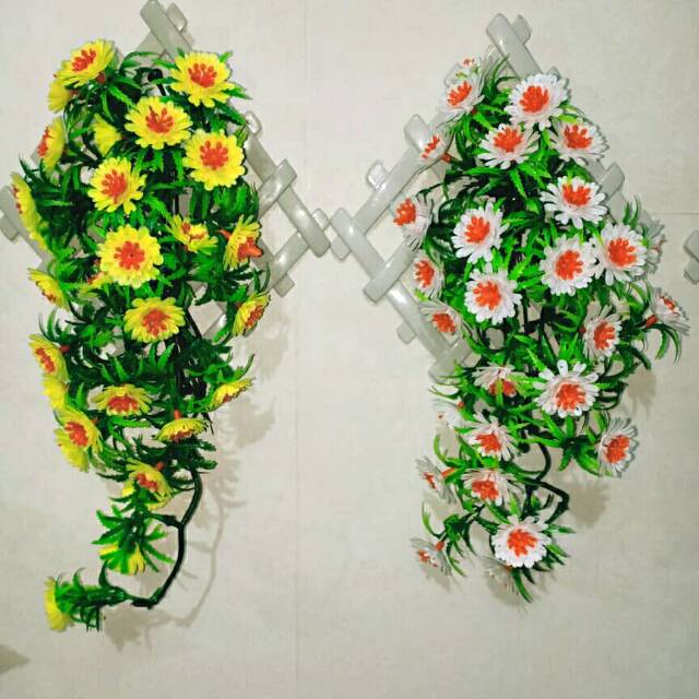 Bunga Tempel Plastik Bunga Dinding Vas Pagar