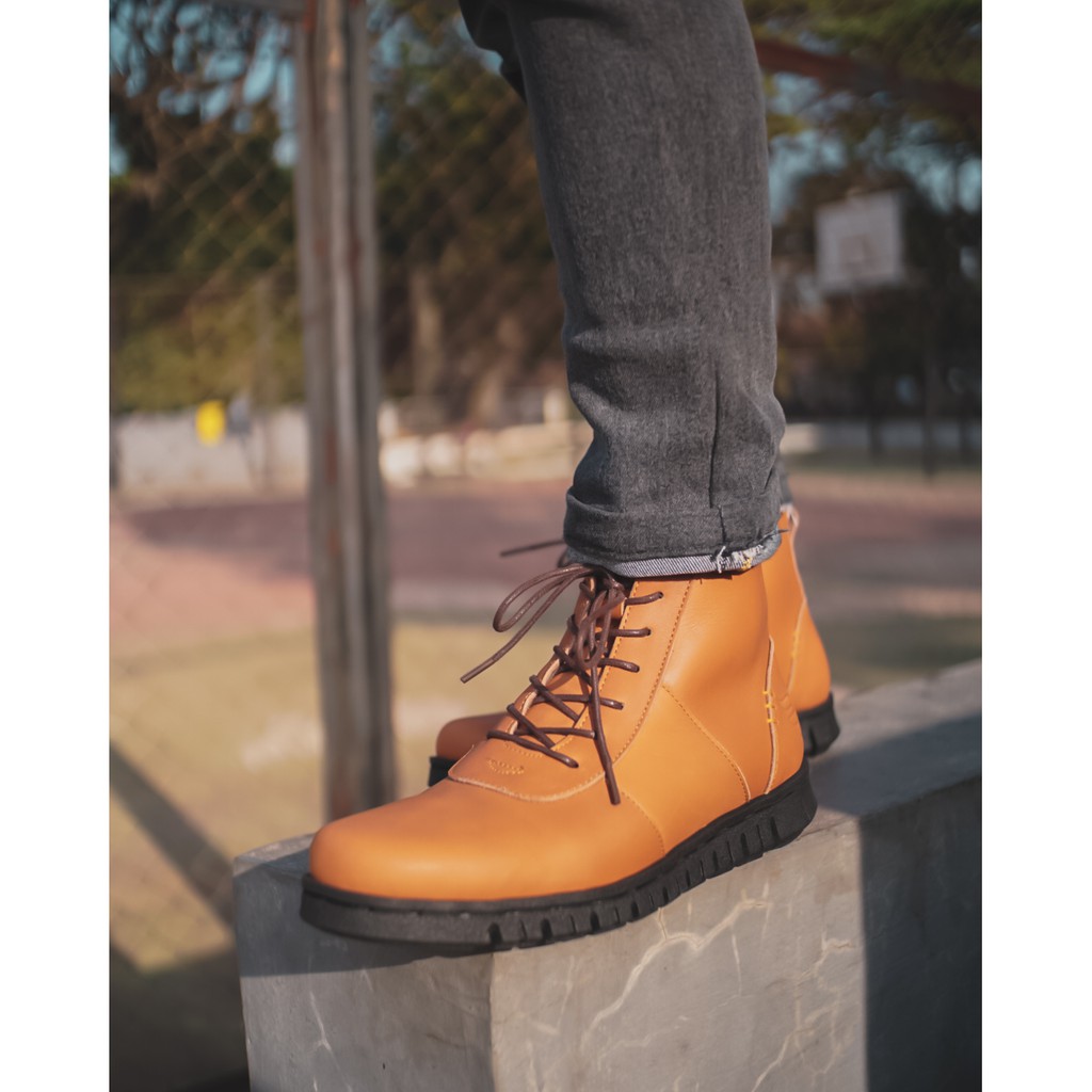 Nathan Tan | Sepatu Kulit Asli Formal Vintage Boot Simple Pria Cowok Men Boots | FORIND x Barnum