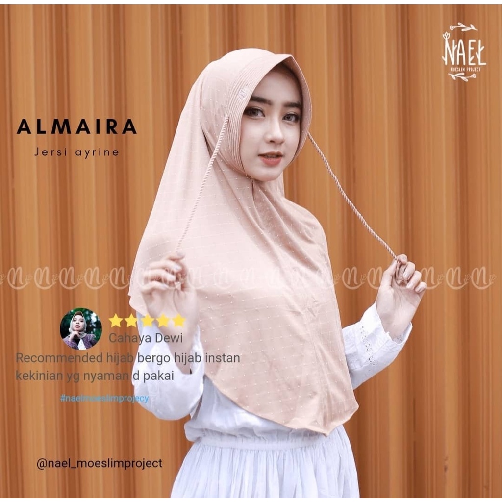 HIJAB ORI NAEL ALMAIRA/jilbab instan jersey/kerudung instan