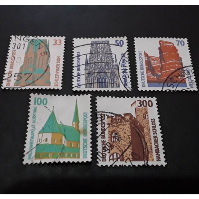 

Perangko jerman set 5 pcs seri kastil