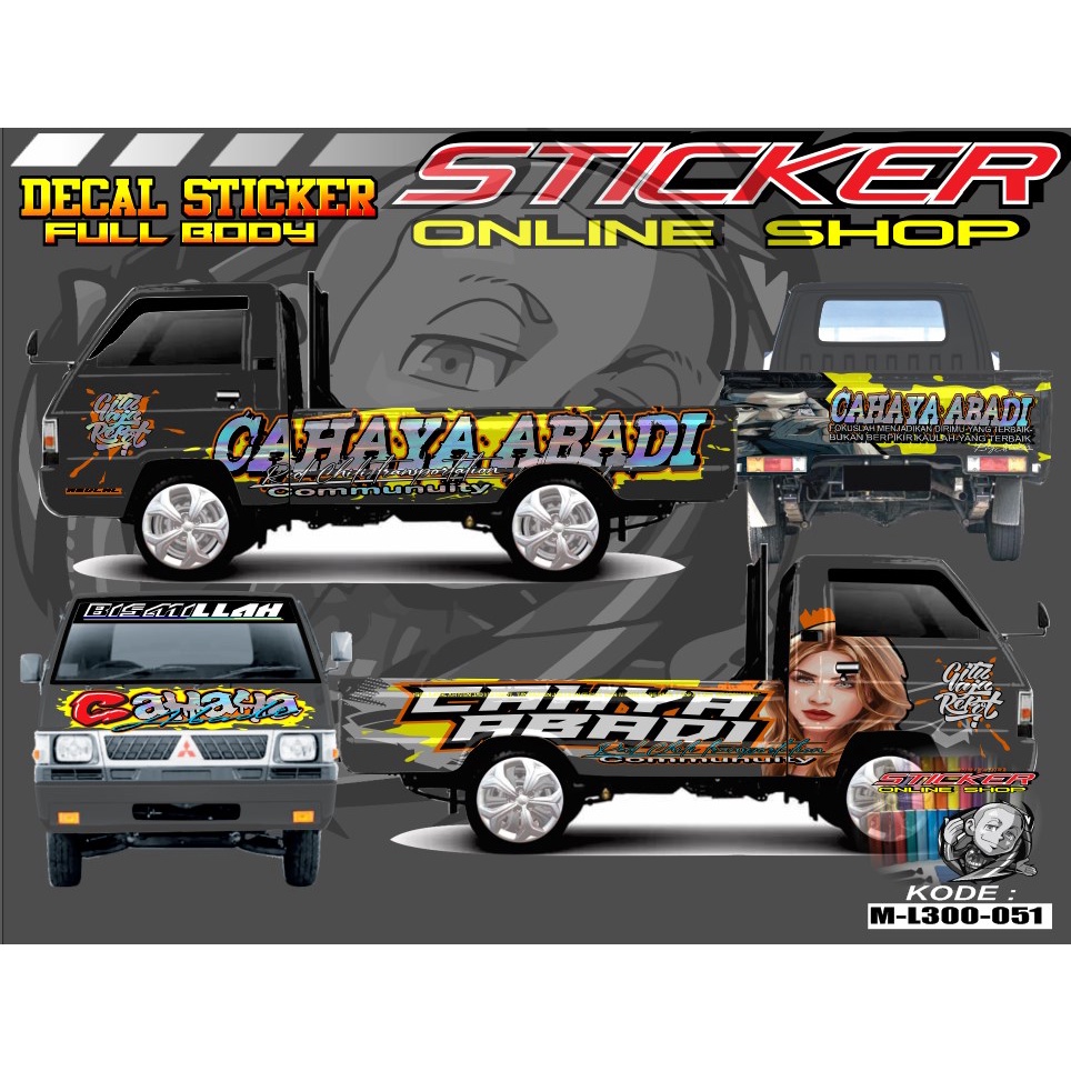stiker decal prit full bodi pickup L300/cari fultura all pick up