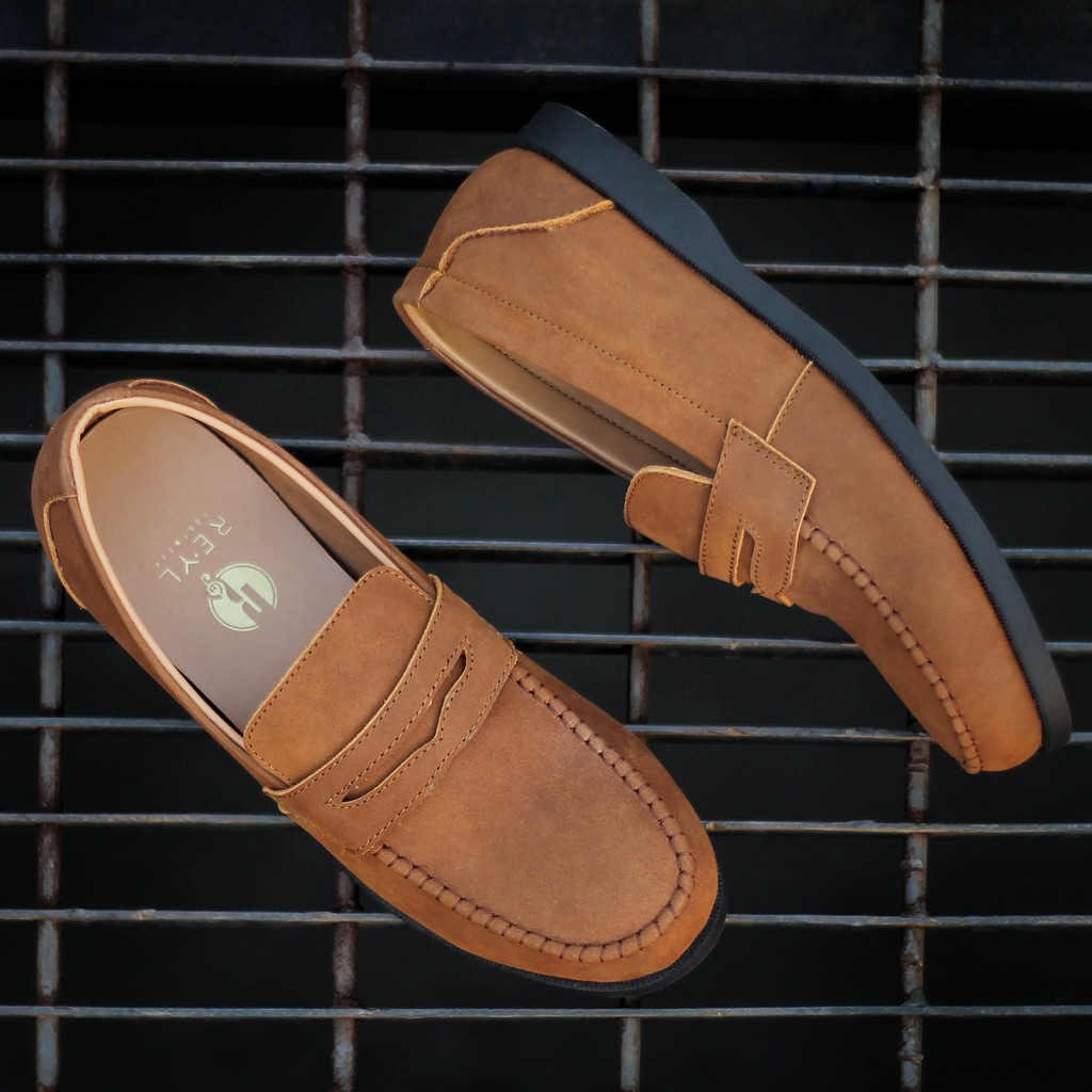 MELISMATIC BROWN |FORIND x Reyl| Sepatu Loafers Penny Klasik Vintage Klasik Ori Loafer Slip Footwear