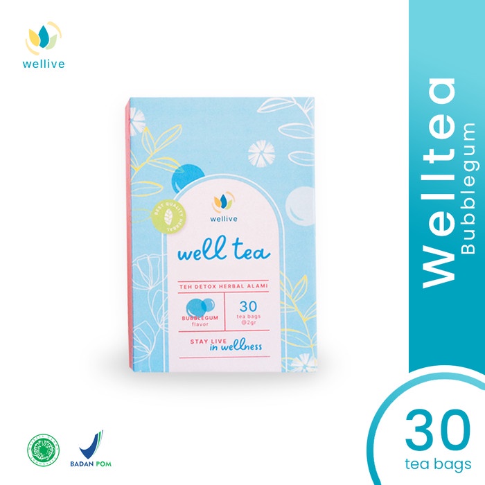 

ORIGINAL MURAH SLIMMING TEA (WELLTEA) - Teh Pelangsing Herbal by Wellive - Isi 30 - Bubble Gum