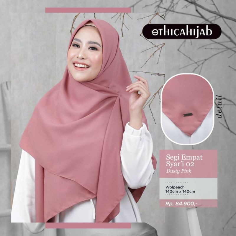 HIJAB SEGIEMPAT SYARI 140 X 140 POLOS || ETHICA