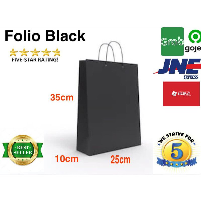 

Paperbag Pembelian kelipatan 20 pcs Paperbag Hitam Folio 25x10x35 Tas Kertas Hitam Tas Belanja Tas Souvenir