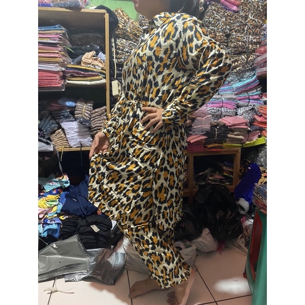 SETELAN LONG TUNIK WANITA MOTIP MACAN ALL SIZE MOTIP MACAN KIRIM RANDOM