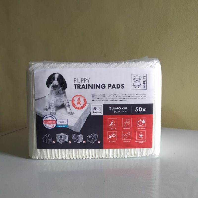 Mpets training pad / under pad / pee pad / toilet pad / alas pipis / perlak anjing 33x45 cm isi 50