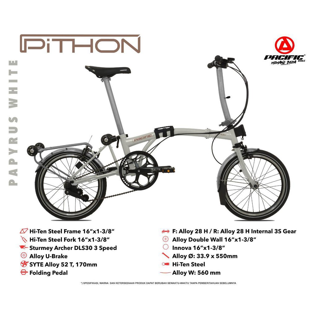 Sepeda Lipat Pacific PITHON 16 Folding Bike