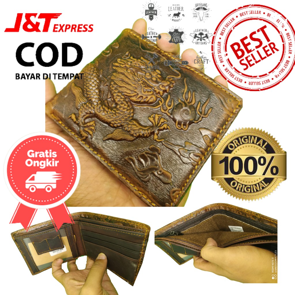 DOMPET KULIT ASLI MOTIF TIMBUL NAGA