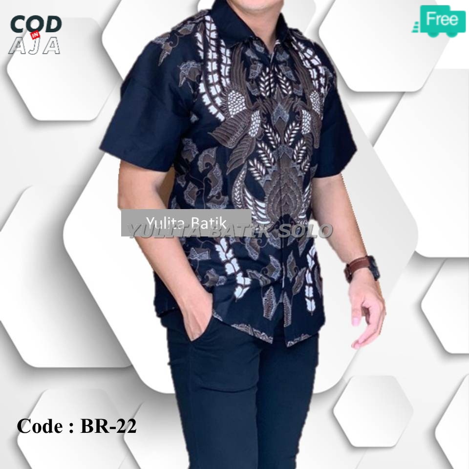 Kemeja Batik Jumbo Pria - Hem Batik Solo - Atasan Katun Premium bIG sIZE - Baju Slim Fit XXL XXXL 5L