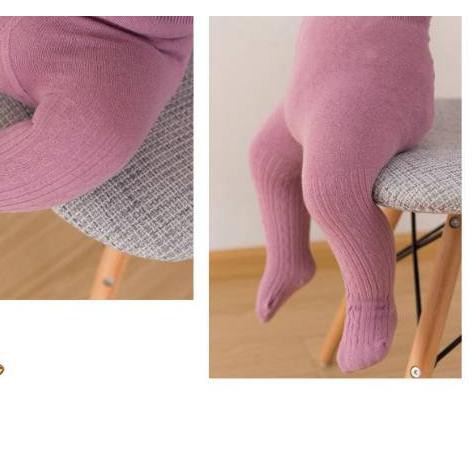 ✲ Celana Legging Polos Tertutup Legging Newborn Perempuan Laki Laki Legging Bayi Tutup Kaki Tebal ▼