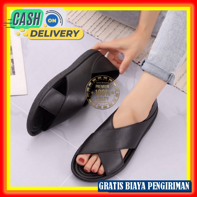 Sendall Slop Perempuan Sandal Jelly Murah Wanita Korea Tebal Cewe Style Korea Sendal Selop Jelly Wan