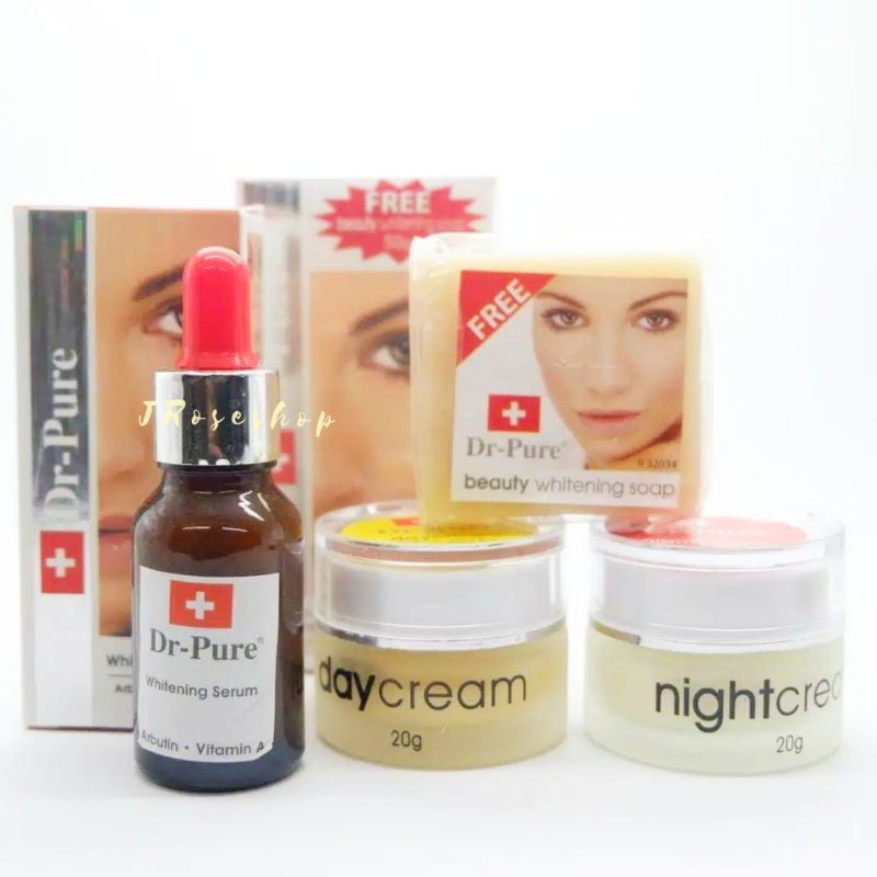[PER PAKET] PAKET DR PURE SUPER KOMPLIT 4 in 1 ORIGINAL BPOM / DAY CREAM / NIGHT CREAM / SOAP/ SERUM