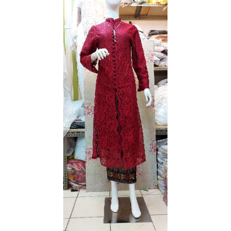 atasan kebaya kancing depan/among/kebaya pesta couple-Marun