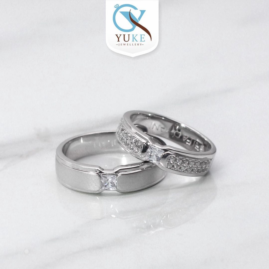 Couple Rings Palladium Cincin Sepasang Palladium Cincin Kawin Cincin Couple Glossy Finishing Cincin 