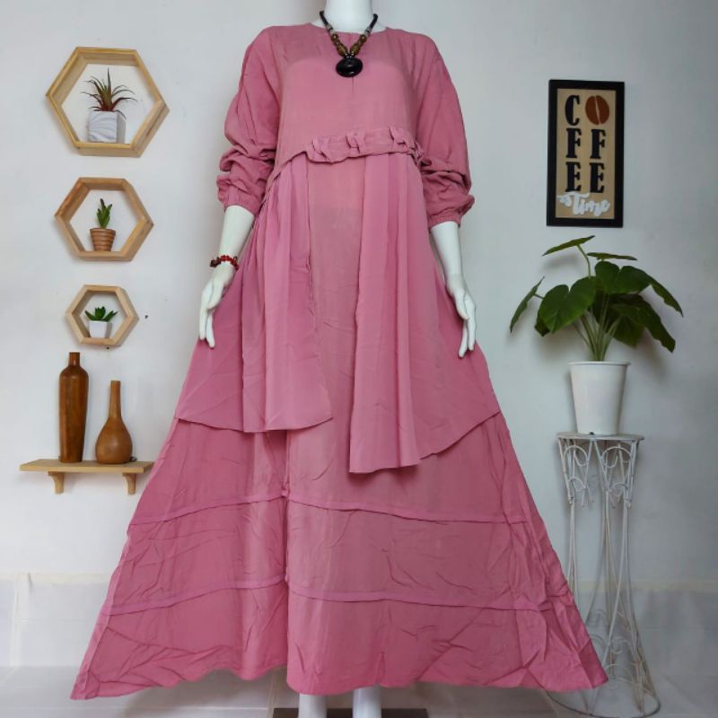 Gamis PITA CRINGKEL MIX CERUTY / Gamis Pita Terbaru / Gamis Terbaru