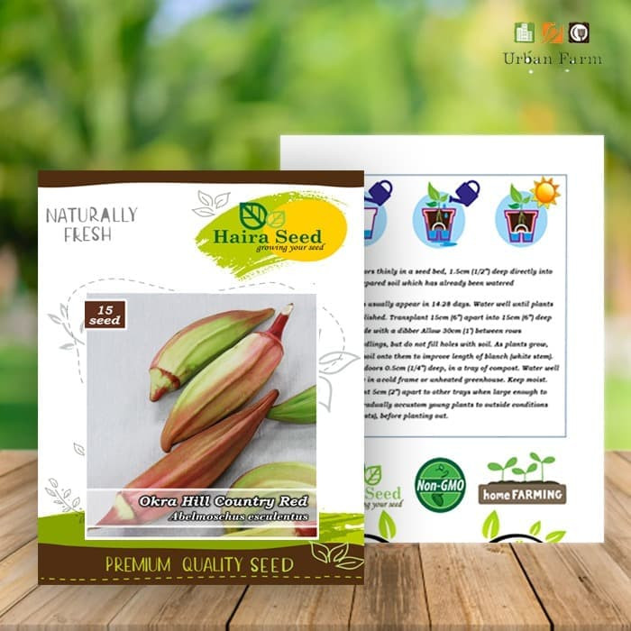 Haira Seed BIbit-Biji Okra Merah Hill Country