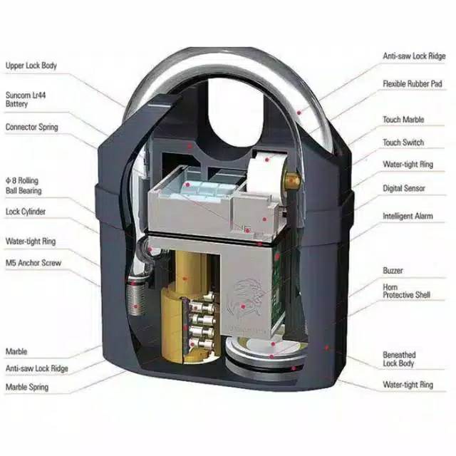 Gembok ANTI MALING ALARM LOCK  suara sangat nyaring