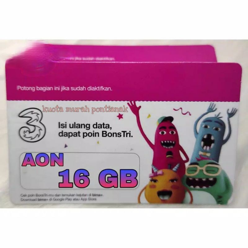 VOUCHER DATA TRI AON 16 GB Vocer Three 16gb